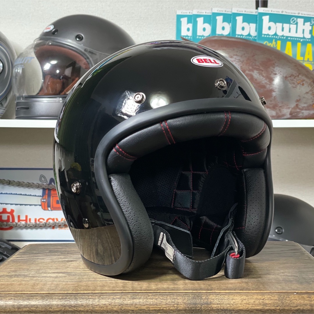 ★BELL CUSTOM 500 ベル ジェットヘルメット グロスブラック XL - 9