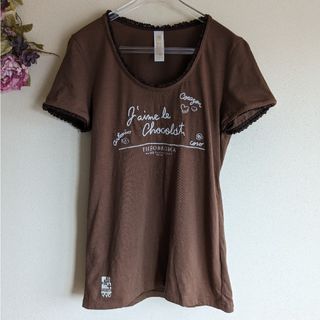 ユニクロ(UNIQLO)の未使用　ユニクロ　スイーツ企業コラボ　レースプリントT　半袖　刺繡　ガーリー(Tシャツ(半袖/袖なし))