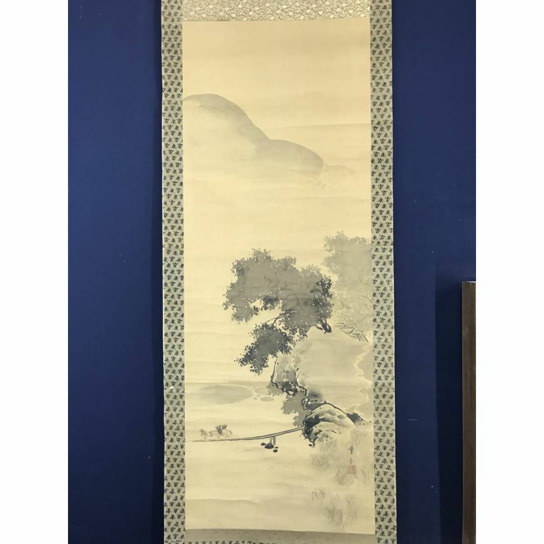 真作】佐藤華岳/山渓曵馬図/山水図/掛軸☆宝船☆AC-502の通販 by 真作】佐藤華岳/山渓曵馬図/山水図/掛軸☆宝船☆AC-502の通販 by