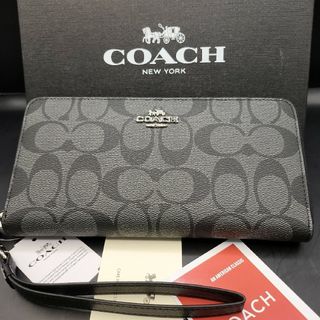 新品】COACHコーチ 長財布 高級ペブルレザー メンズレディース 匿名配送-