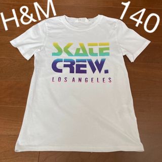 エイチアンドエム(H&M)の美品 H&M Tシャツ 140 ホワイト ロサンゼルス カラフル キッズ(Tシャツ/カットソー)