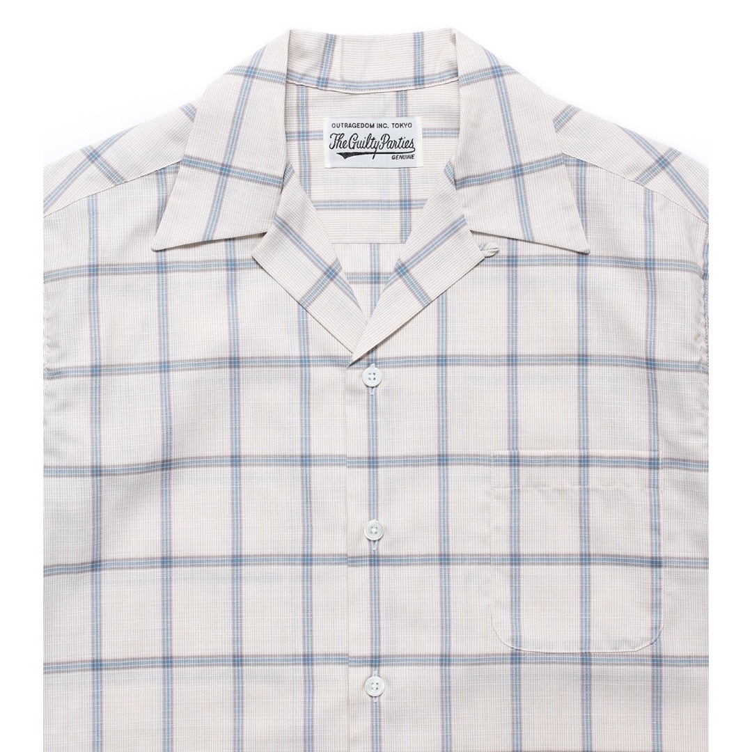 WACKO MARIA - WACKOMARIA CHECK OPEN COLLAR SHIRT beigeの通販 by