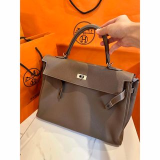 エルメス(Hermes)のエルメスHERMES ケリー35トゴ エトゥープ 内縫いシルバーKelly 35(ハンドバッグ)