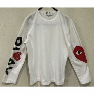 コムデギャルソン(COMME des GARCONS)の＊PLAY COMME des GARCONS ハート ロゴ 長袖Tシャツ Ｍ(Tシャツ/カットソー(七分/長袖))