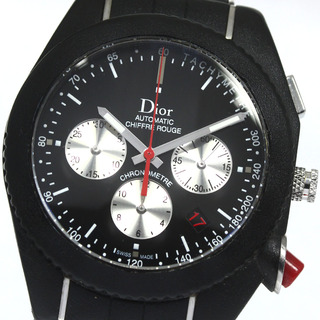 ディオール(Dior)の訳あり ディオール Dior CD084840R001 ディオール シフルルージュ クロノ ブラックタイム デイト 自動巻き メンズ 保証書付き_759051(腕時計(アナログ))