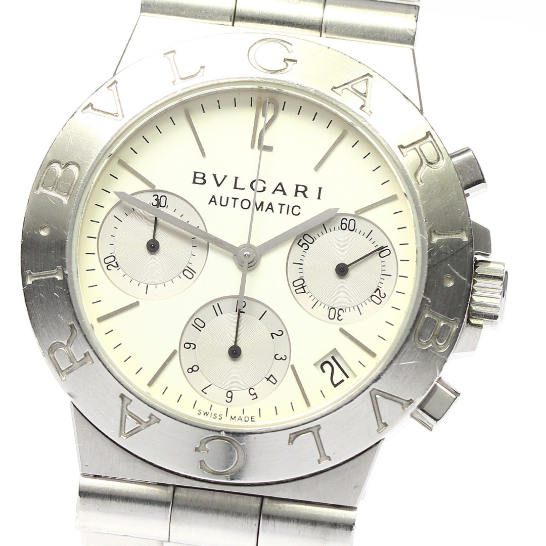 ★箱・保証書付き【BVLGARI】ブルガリ ディアゴノ スポーツ ダイヤベゼル クロノグラフ CH35S 自動巻き ボーイズ_736045