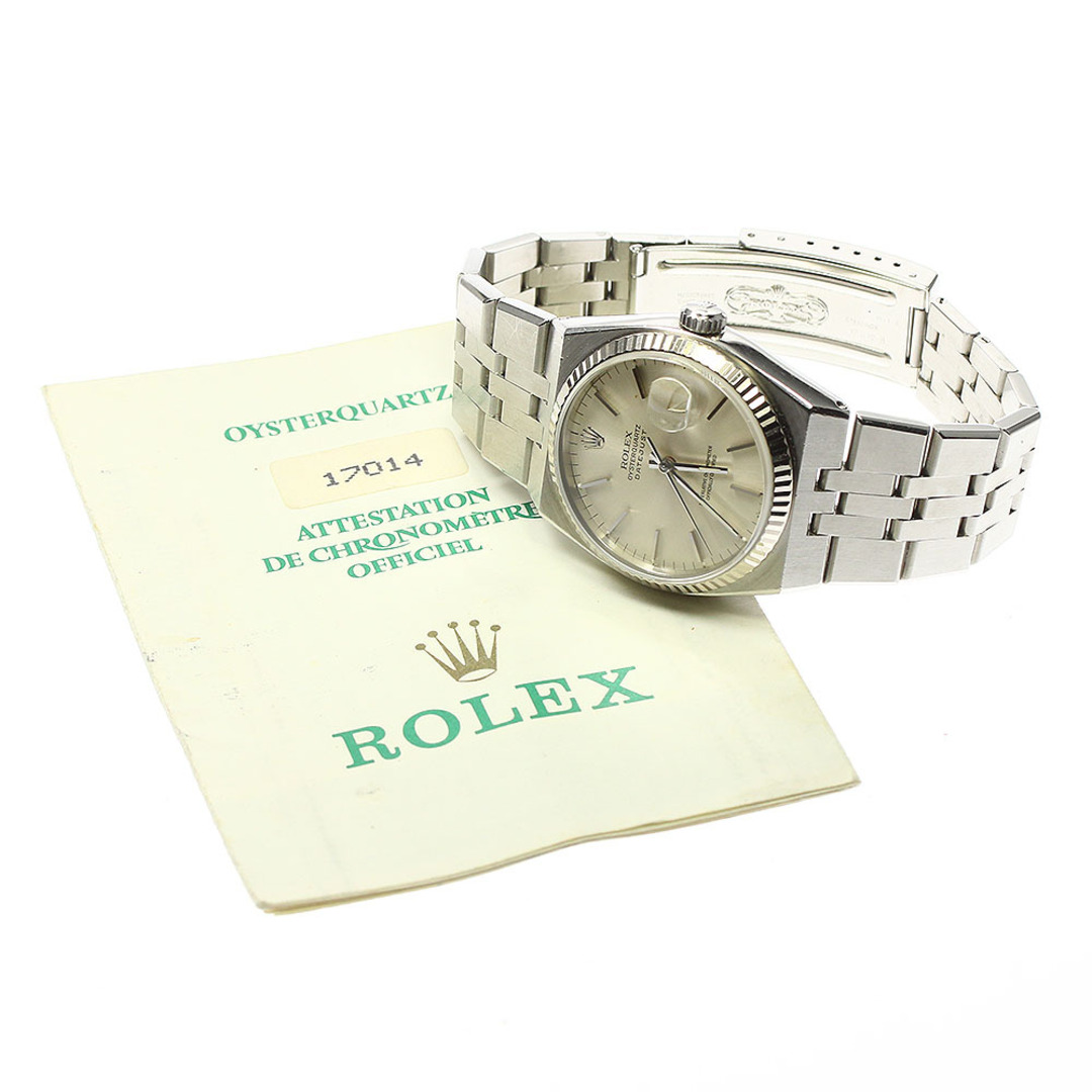 ロレックス ROLEX 17014 デイトジャスト WGベゼル クォーツ メンズ 保証書付き_762370