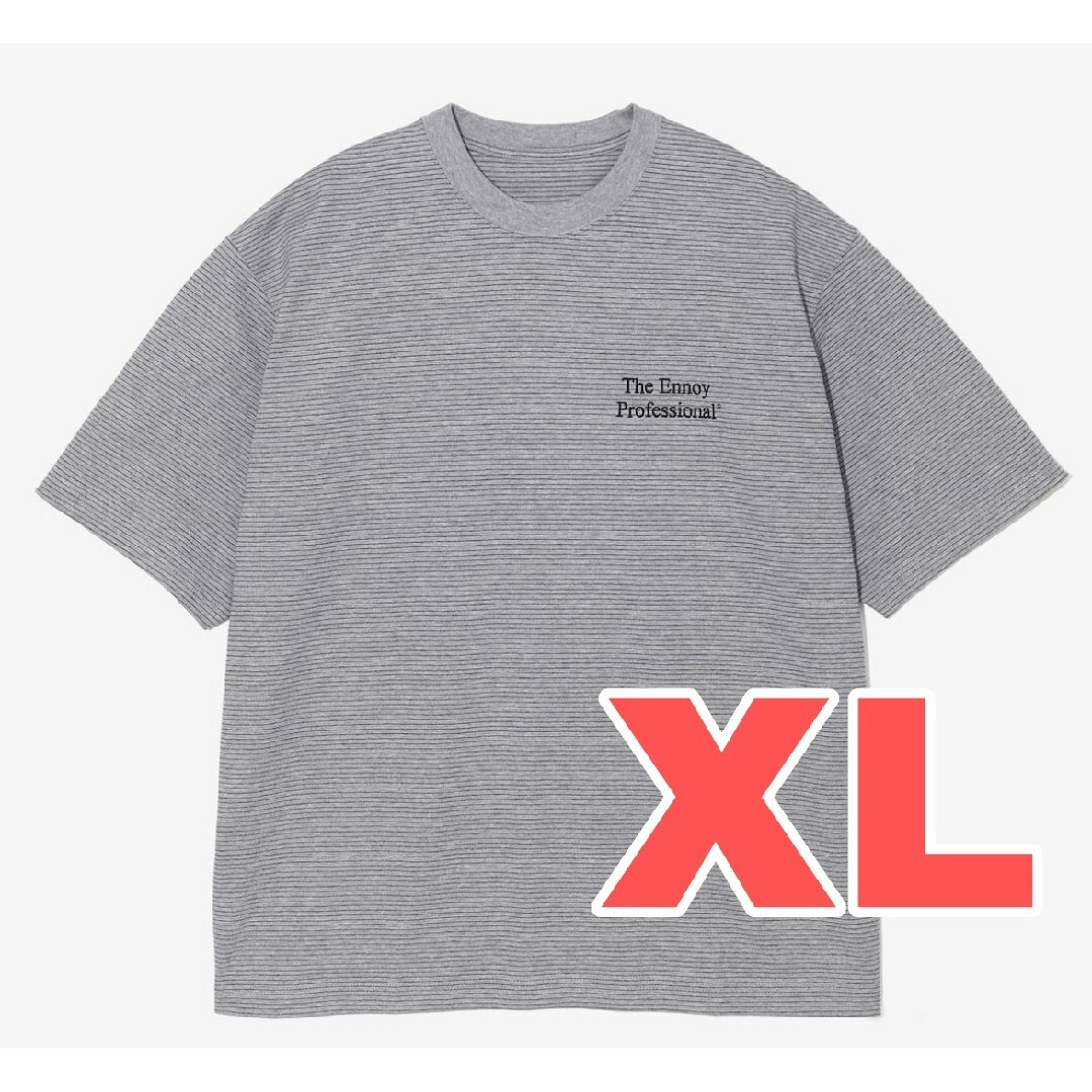 XL【新品】エンノイ Border T-Shirt GRAY × BLACK