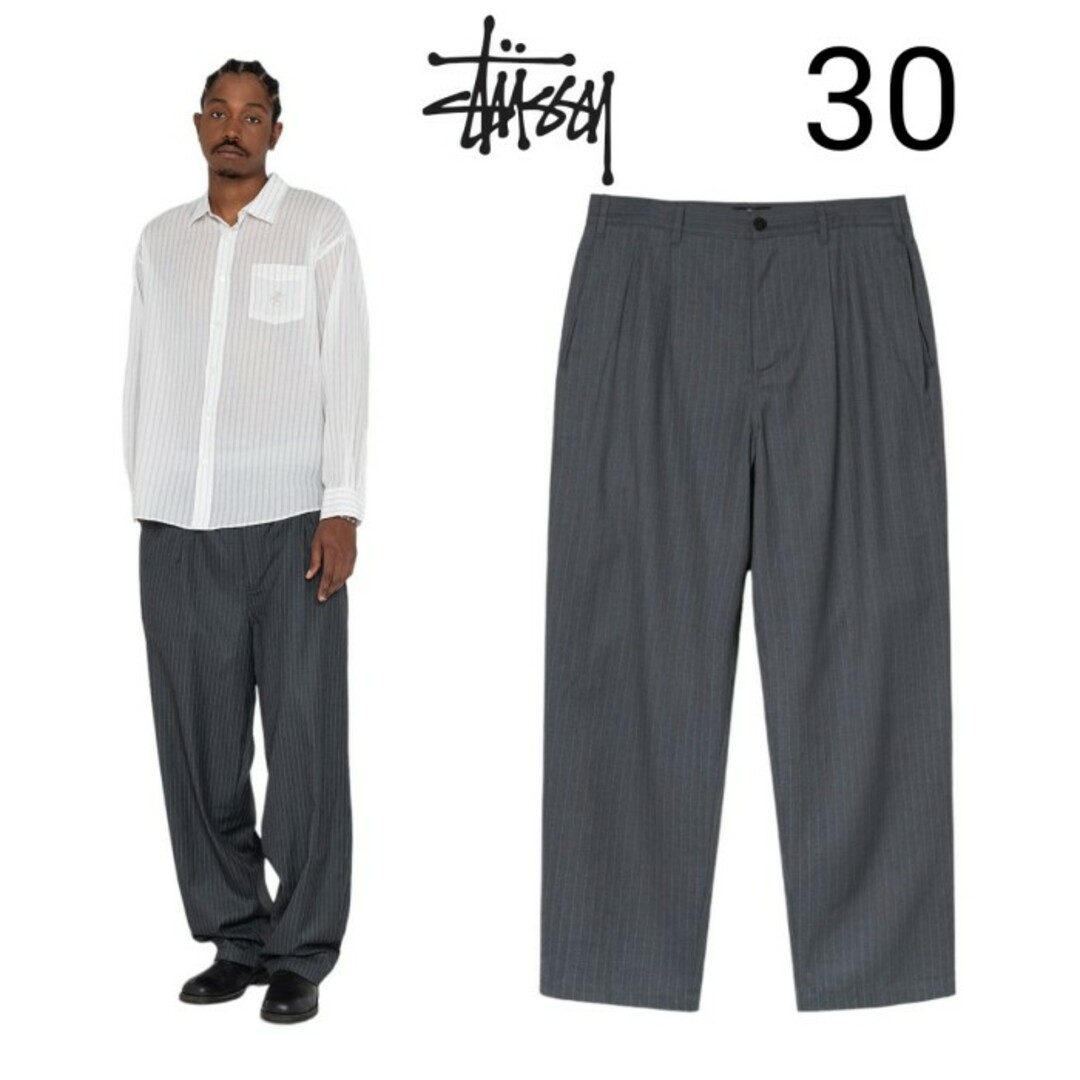 STUSSY   STUSSY STRIPED VOLUME PLEATED TROUSER の通販 by LUCY