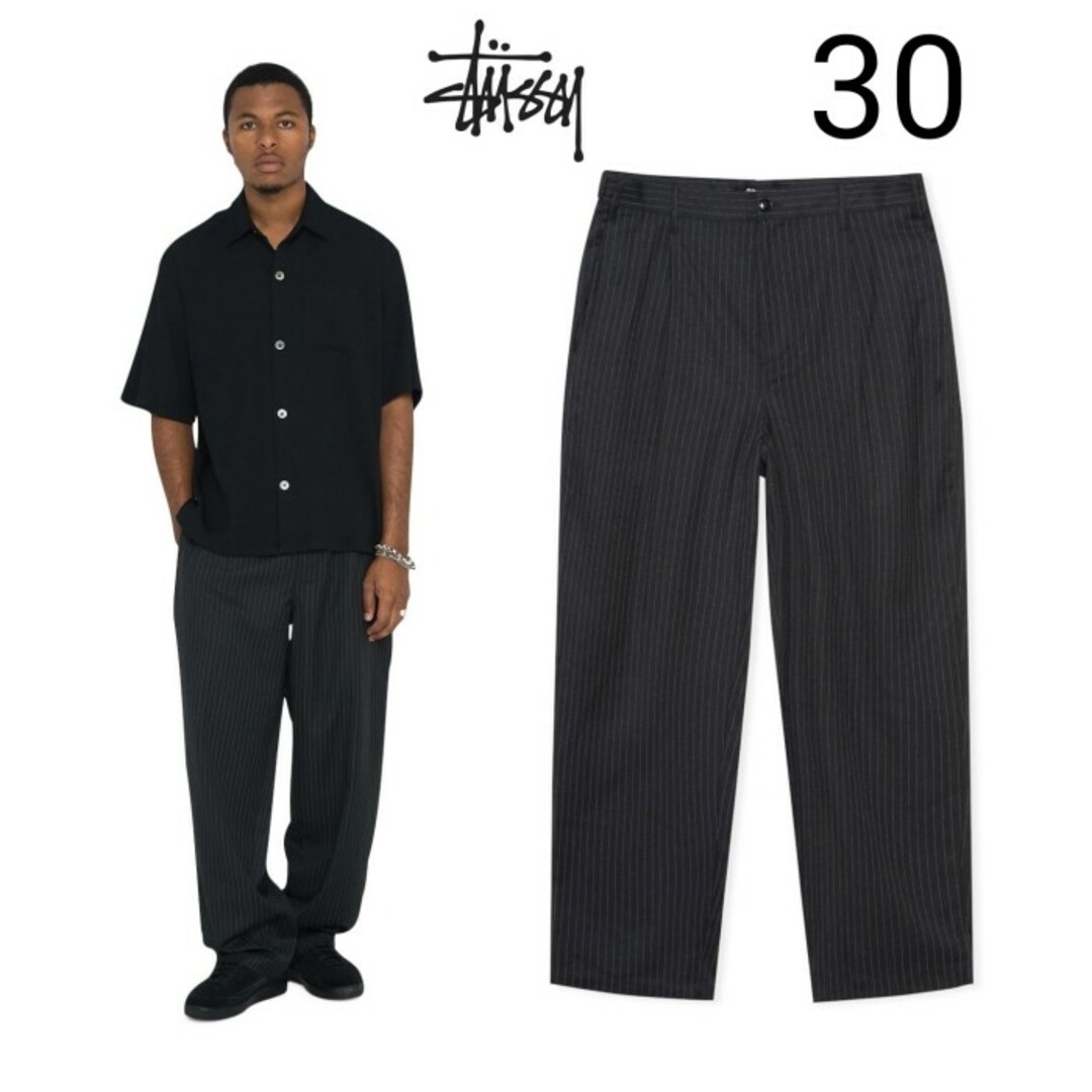 STUSSY STRIPED VOLUME PLEATED TROUSER 30 | hartwellspremium.com