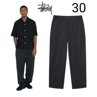 ステューシー(STUSSY)のSTUSSY STRIPED VOLUME PLEATED TROUSER 30(スラックス)