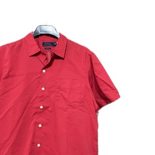 ポロラルフローレン(POLO RALPH LAUREN)の新品 ポロ ラルフローレン 半袖シャツ 開襟シャツ 無地 コットン Mサイズ 赤(シャツ)