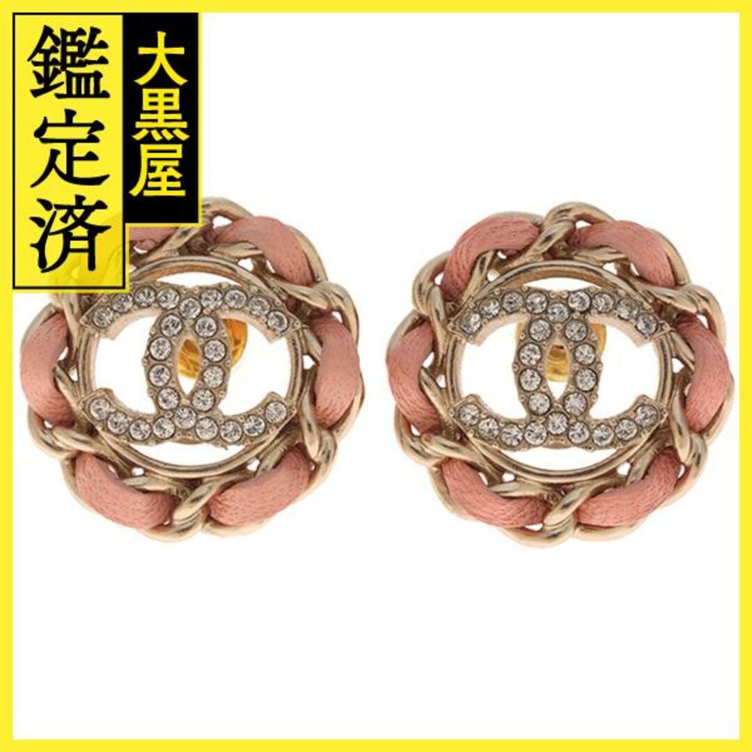 CHANEL - シャネル ココマークピアス ピンク GP/レザー/ライン