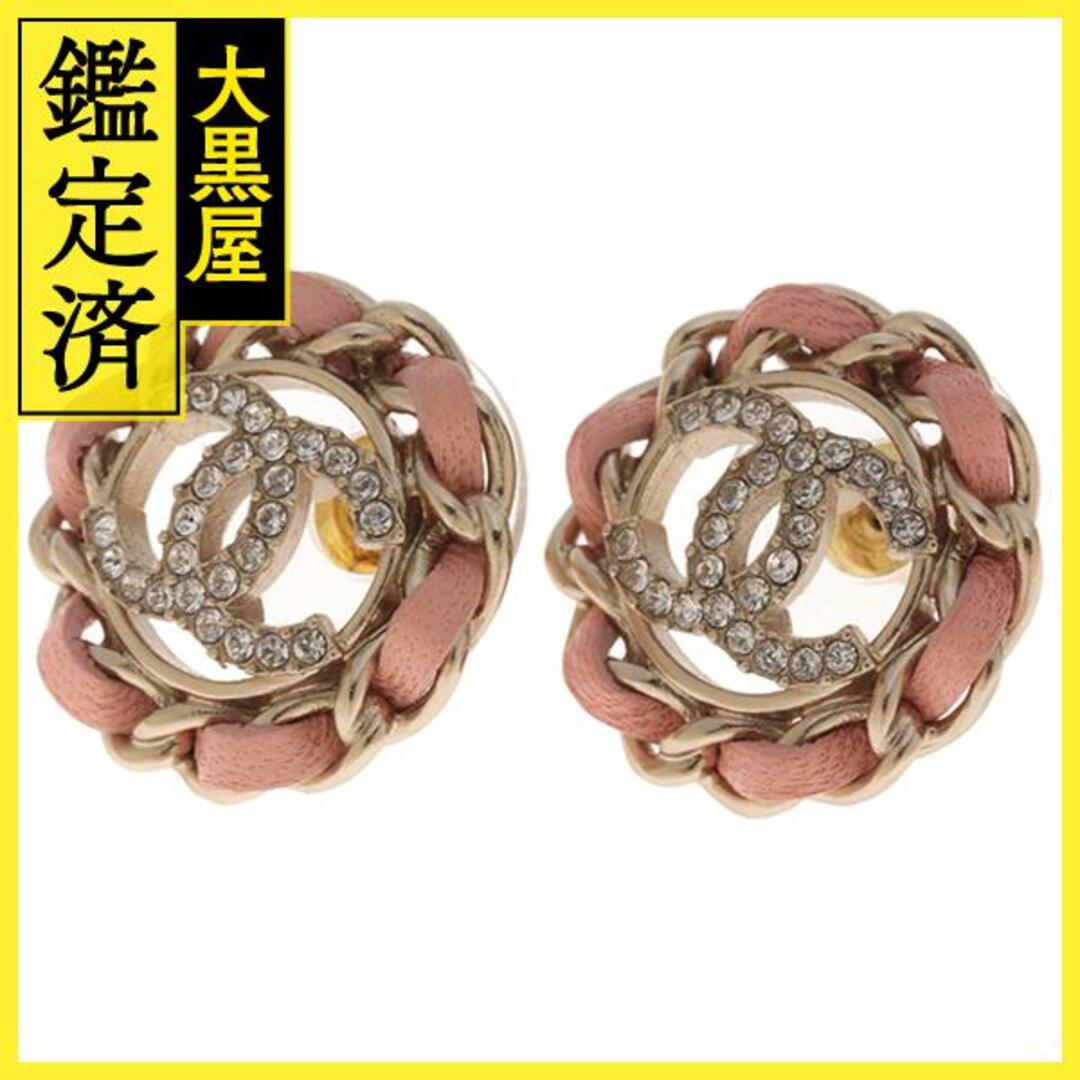 CHANEL - シャネル ココマークピアス ピンク GP/レザー/ライン