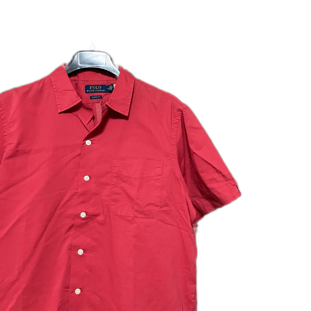 新品 ポロ ラルフローレン 半袖シャツ 開襟シャツ 無地 コットン XLサイズ赤 | フリマアプリ ラクマ