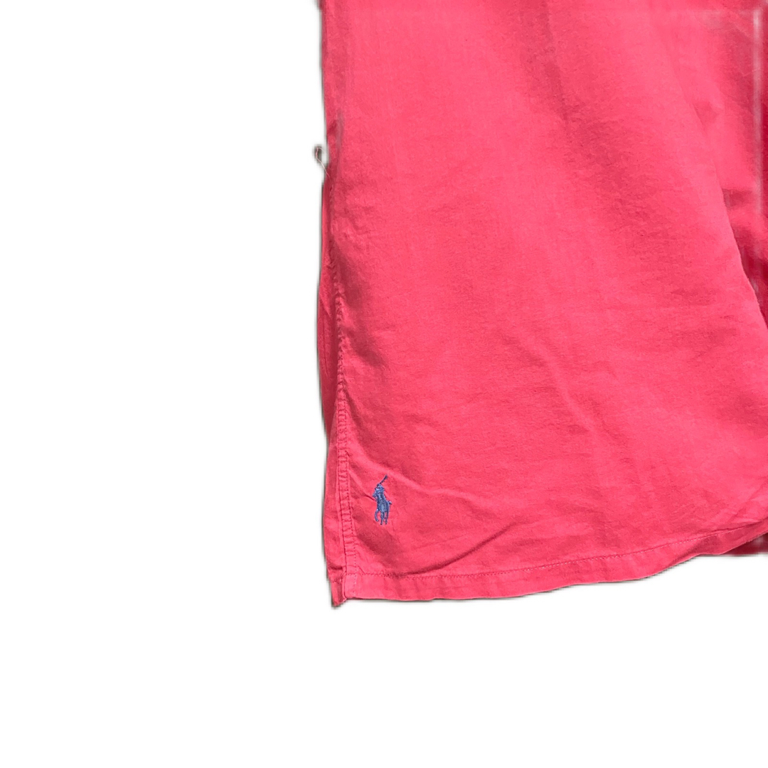 新品 ポロ ラルフローレン 半袖シャツ 開襟シャツ 無地 コットン XLサイズ赤