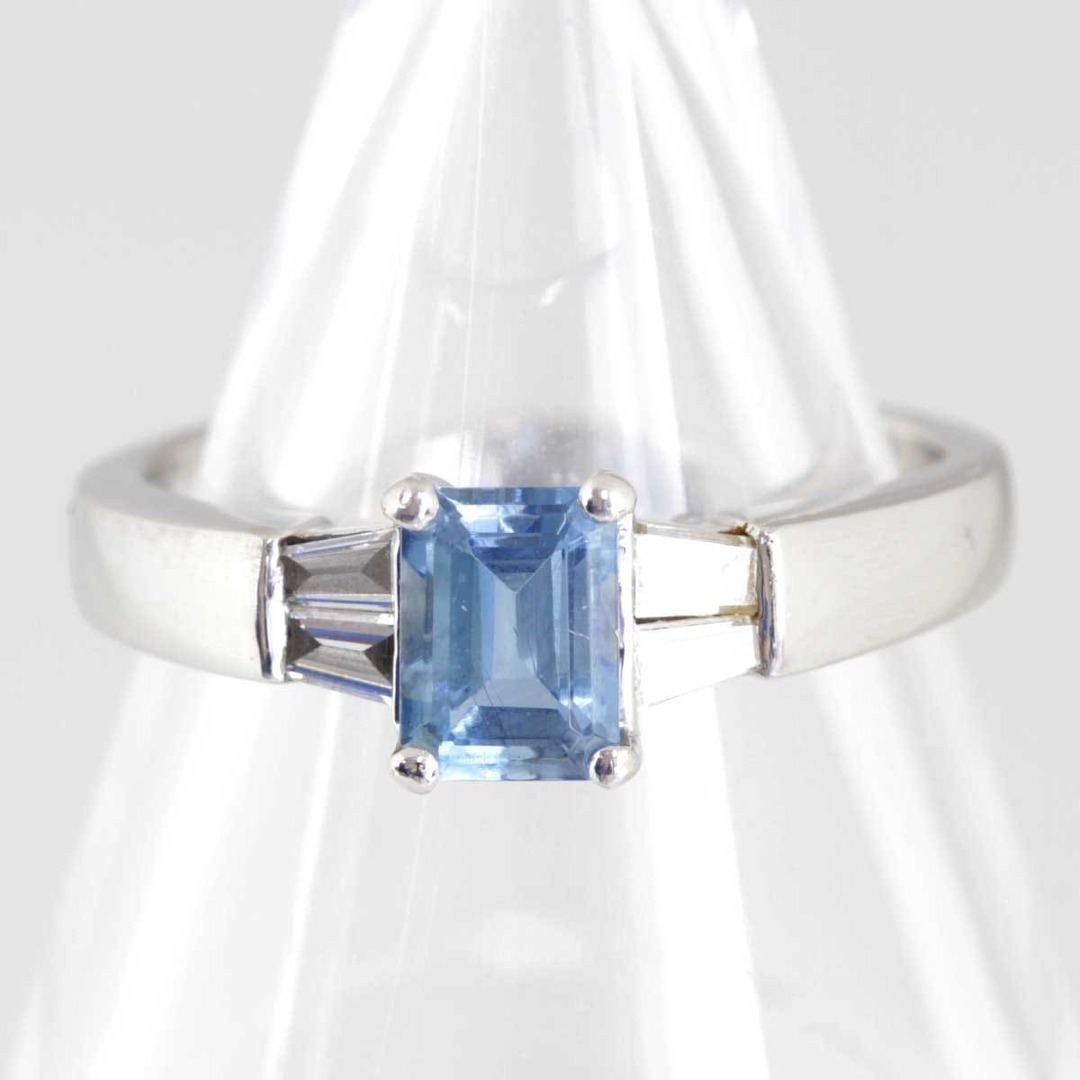 美品『USED』 Pt900 リング・指輪 青石 0.68ct 5.1g 12号