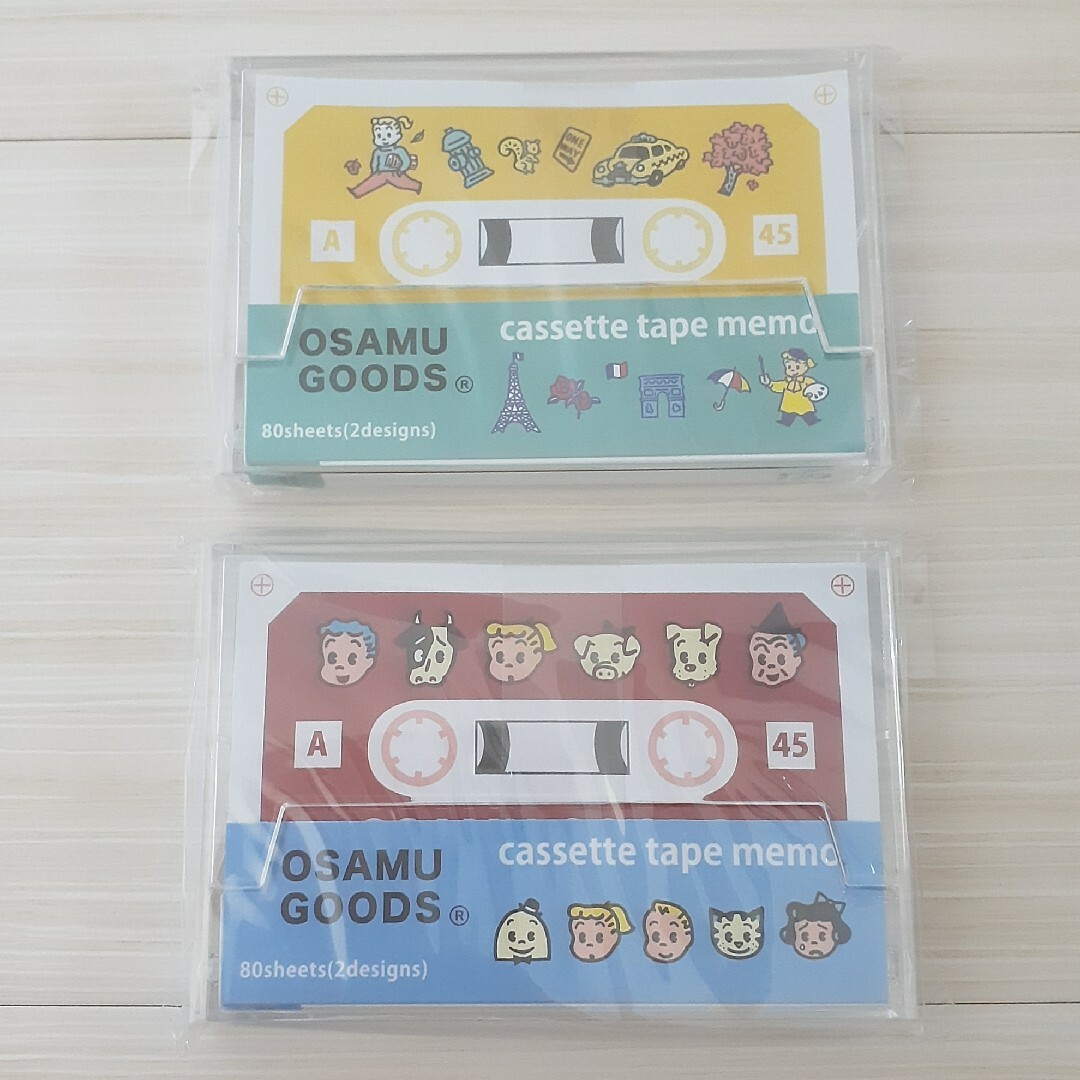 学研ステイフル(ガッケンステイフル)のOSAMU GOODS オサムグッズ カセットテープメモ 2個セット 原田治 エンタメ/ホビーのおもちゃ/ぬいぐるみ(キャラクターグッズ)の商品写真