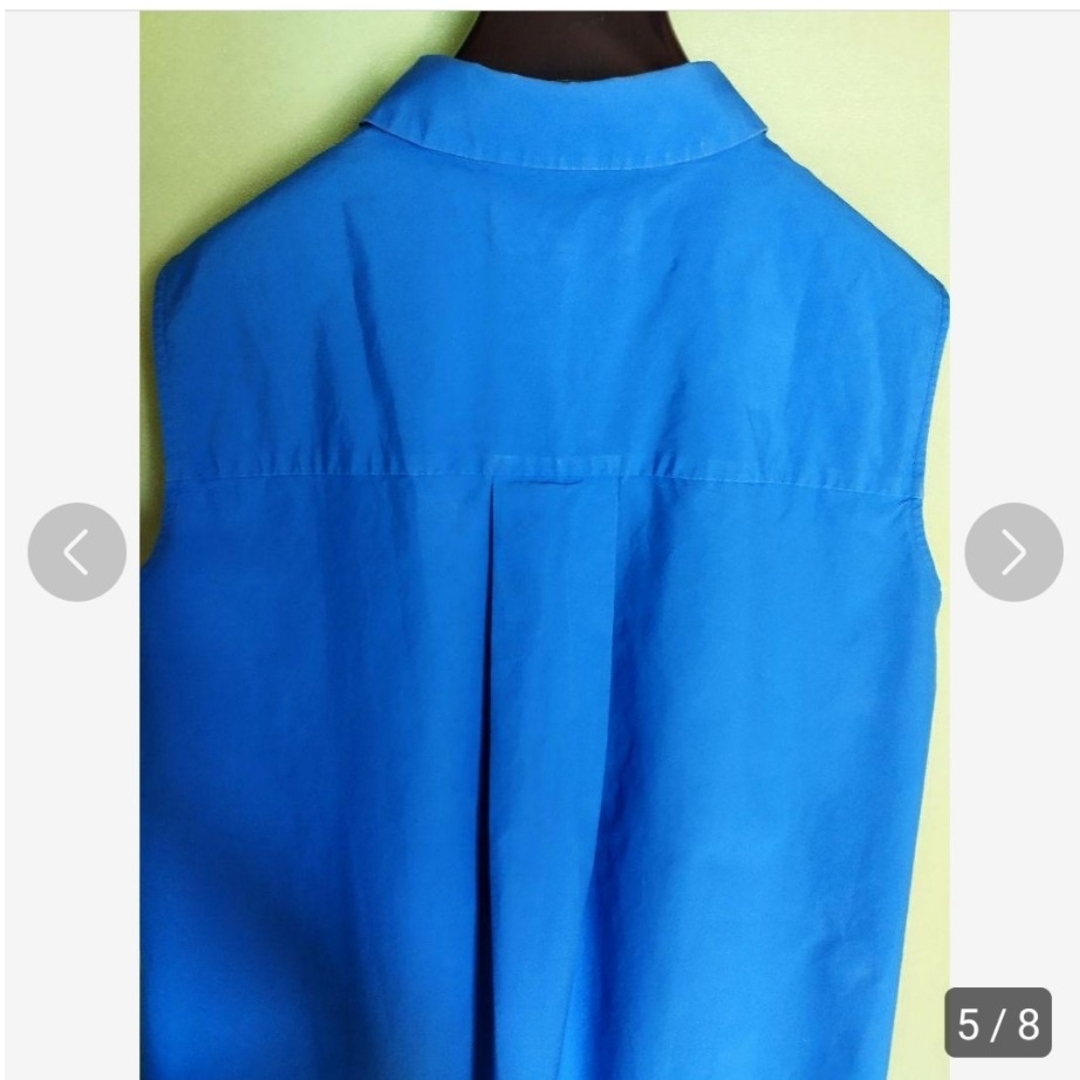 ENFOLD(エンフォルド)のENFOLD ☆ ブルーノースリーブシャツ　size 38 レディースのトップス(シャツ/ブラウス(半袖/袖なし))の商品写真