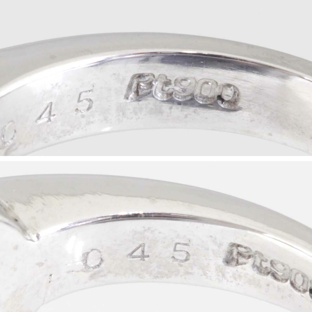 『USED』 Pt900/珊瑚（コーラル）  サンゴリング リング・指輪 ダイヤモンド 0.45ct 11.2g 13号