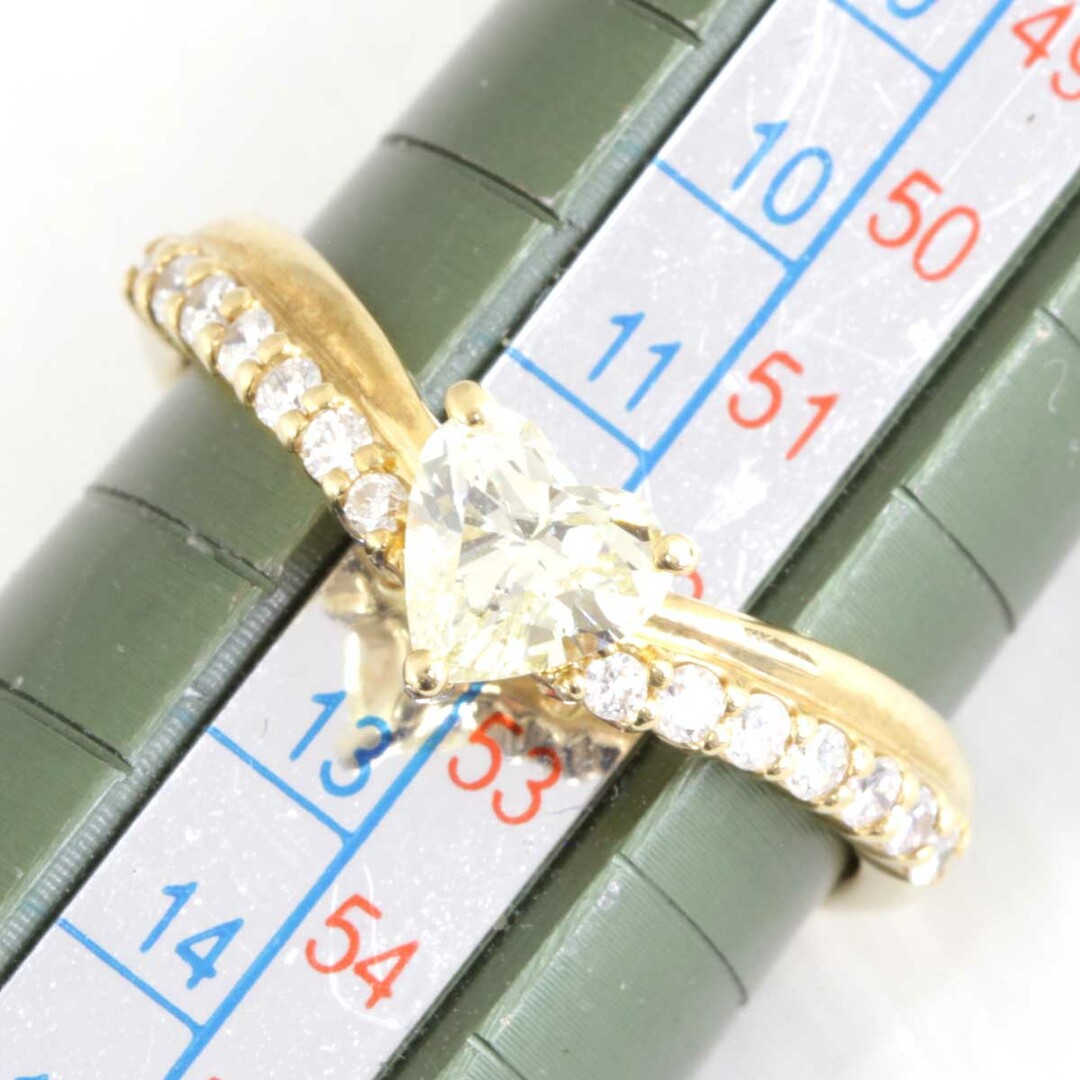 美品『USED』 K18 リング・指輪 イエローダイヤモンド 0.55ct 3.8g 11.5号【中古】 レディースのアクセサリー(リング(指輪))の商品写真