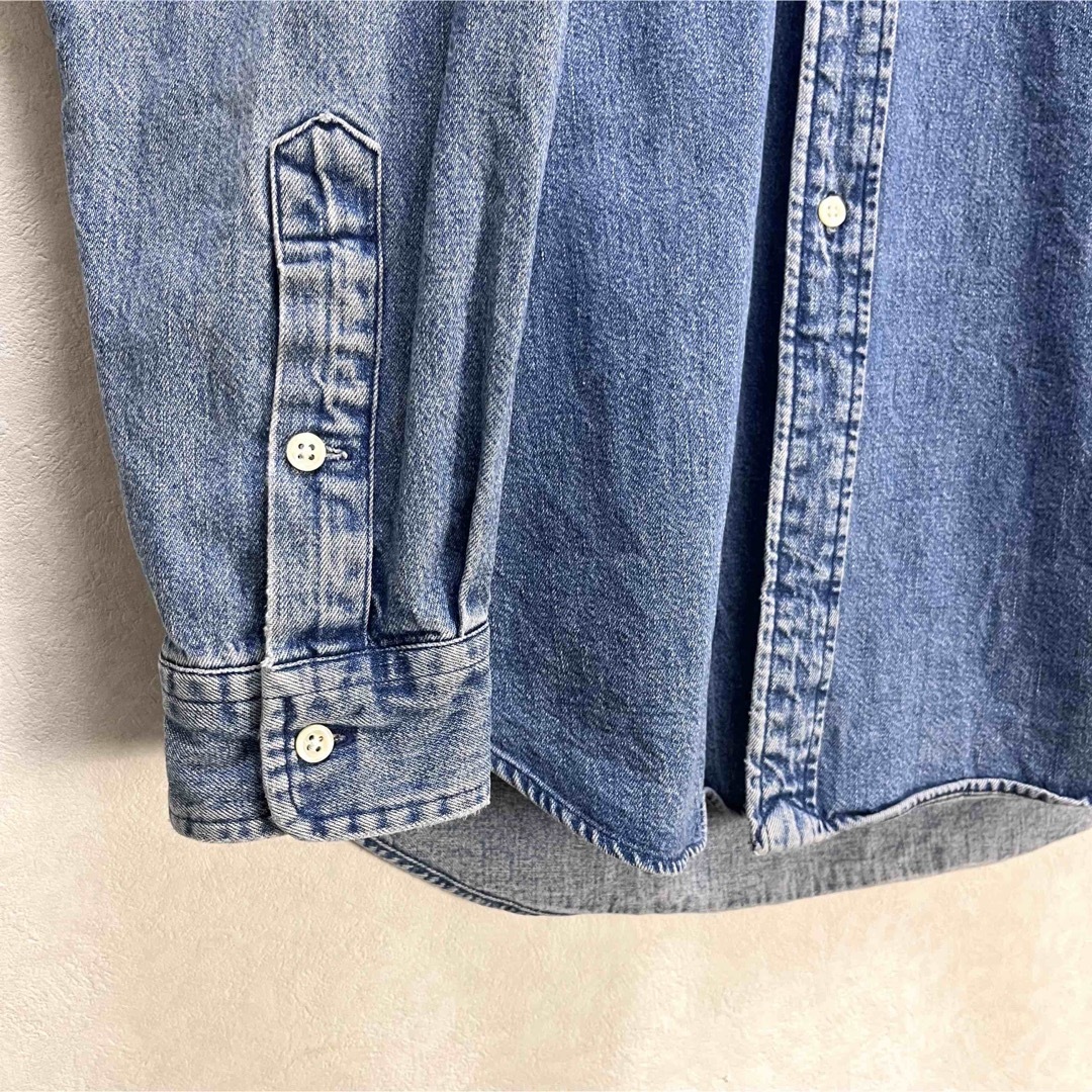 ラルフローレン BDシャツ 長袖 デニム マルチポニー刺繍 ゆるだぼ 90s