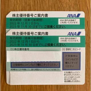 エーエヌエー(ゼンニッポンクウユ)(ANA(全日本空輸))のANA株主優待券2枚(航空券)