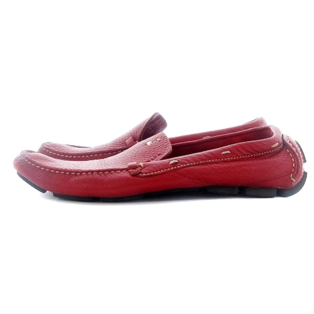 PRADA(プラダ)のプラダ レザー ドライビングシューズ ローファー スクエアトゥ 35 赤 靴 レディースの靴/シューズ(ローファー/革靴)の商品写真