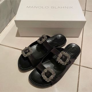 マノロブラニク(MANOLO BLAHNIK)のMANOLOBLAHNIK マノロブラニク ハンギシ サンダル 37(サンダル)