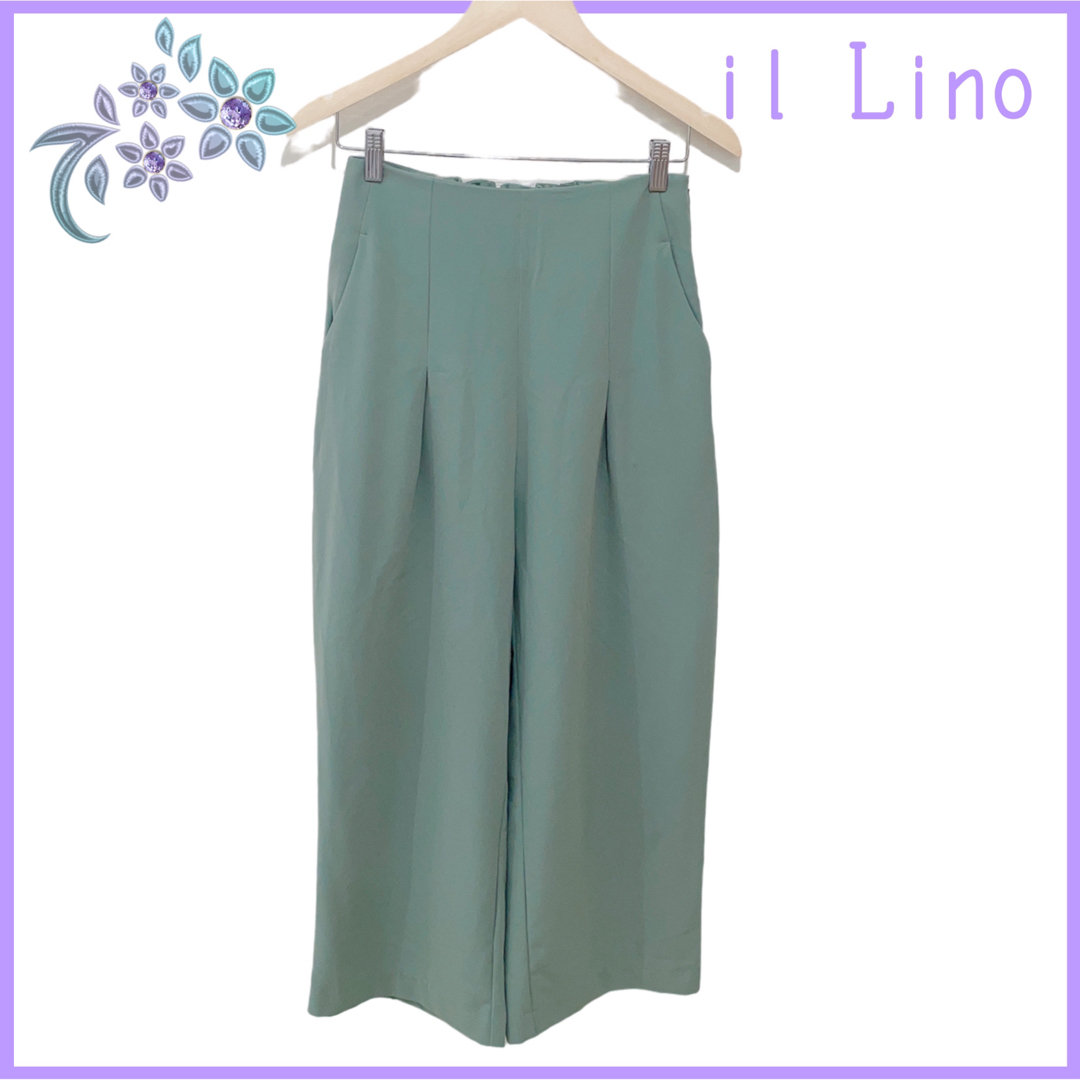 il Lino】ワイドパンツ スラックスパンツ ハイウエスト ウエストゴムの通販 by ジャスミン illino ハイウェストワイドパンツ L