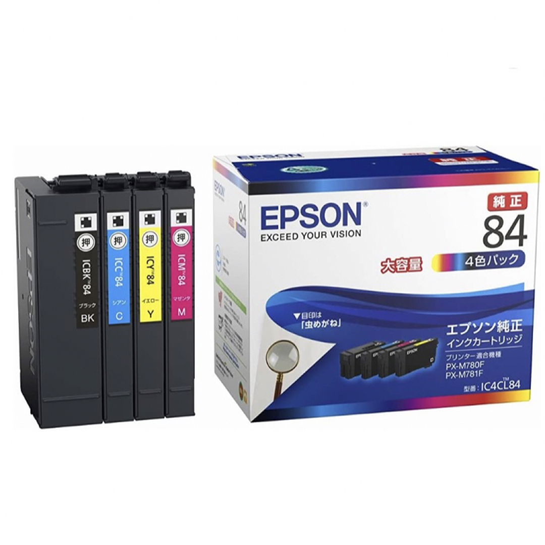 EPSON(エプソン)のエプソン 純正 インクカートリッジ IC4CL84 M780F M781F スマホ/家電/カメラのPC/タブレット(PC周辺機器)の商品写真