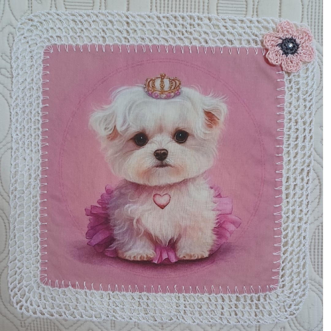超安い ハンドメイド 犬柄 コースター大×2 バッグ 超安い ハンドメイド 犬柄 コースター大×2 バッグ