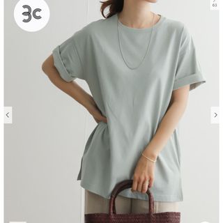 アーバンリサーチドアーズ(URBAN RESEARCH DOORS)のオーガニックコットンワイドチュニックTシャツ【MINT】新品タグ付き(Tシャツ(半袖/袖なし))