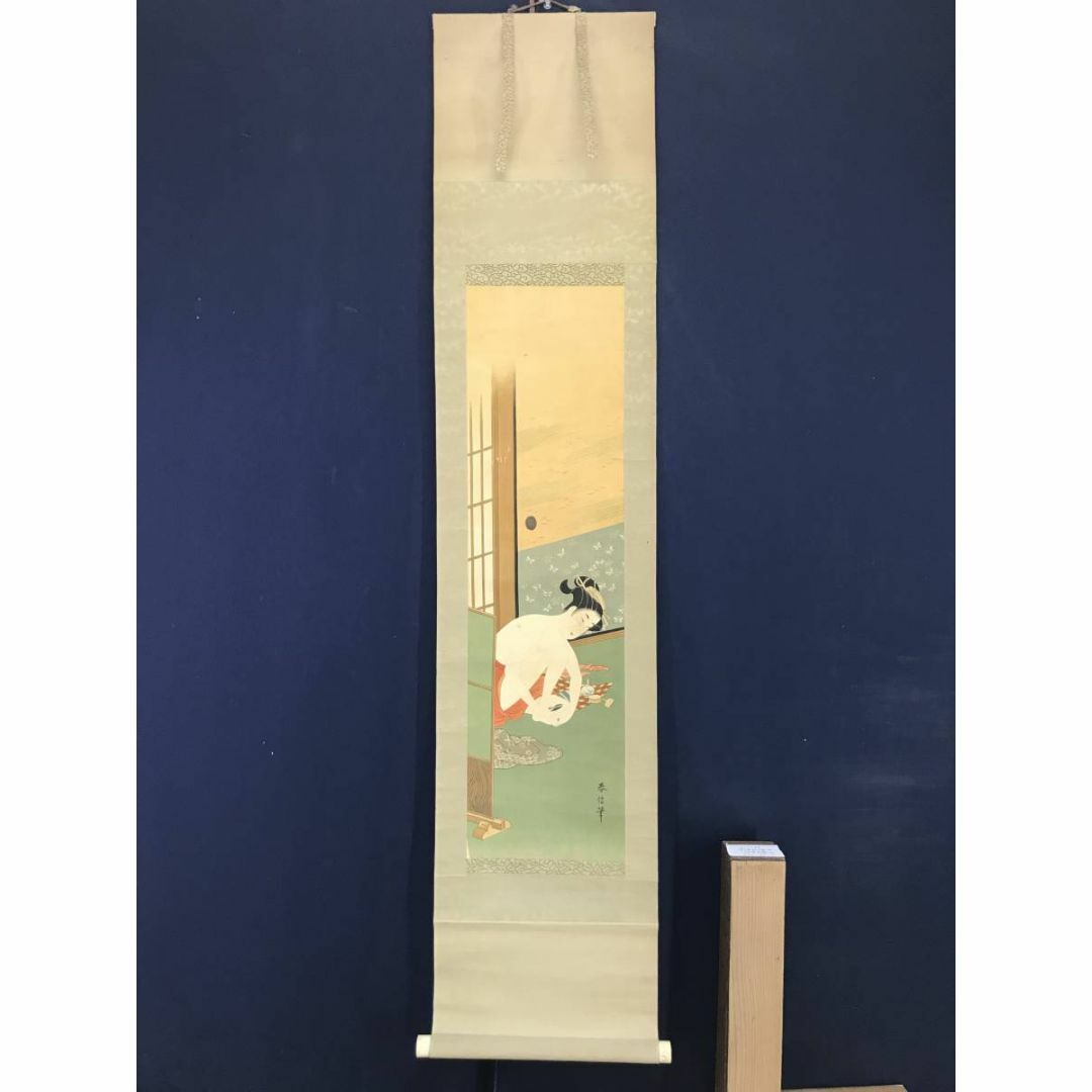 複製】鈴木春信/浮世絵美人図/美人画/工芸品/掛軸☆宝船☆AC-546 複製】鈴木春信/浮世絵美人図/美人画/工芸品/掛軸☆宝船☆AC-546