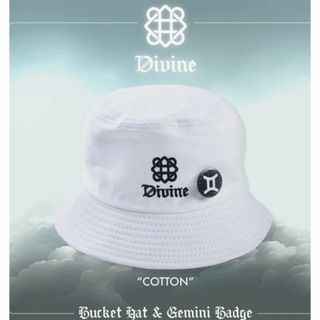 DIVINE☆Geminiブランド☆ハット（白）＋ピンバッジ☆MSP