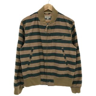 エンジニアードガーメンツ(Engineered Garments)のエンジニアドガーメンツ ボーダー柄コットンジップブルゾン ブラウン S(その他)