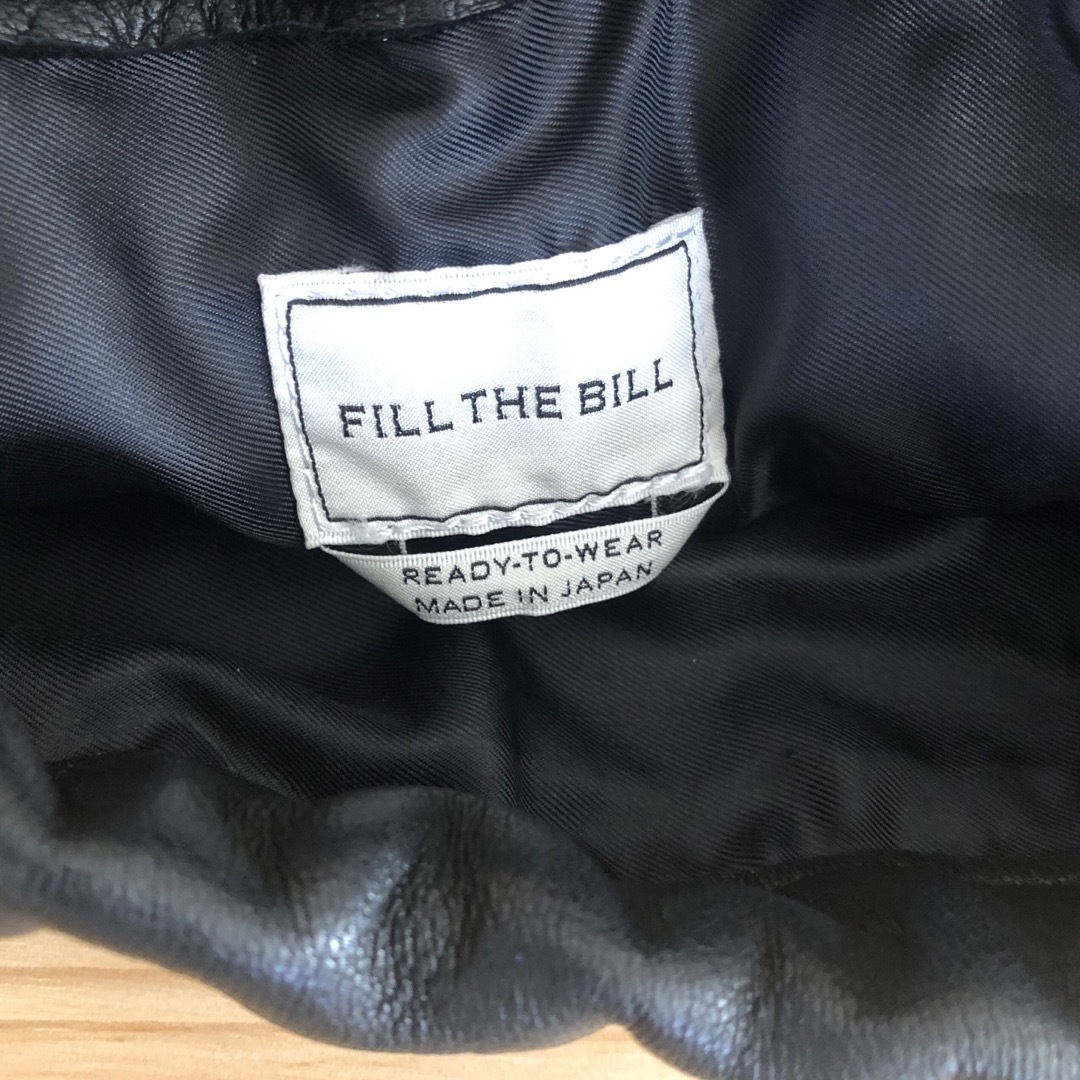 FILL THE BILL(フィルザビル)のフィルザビル　巾着バッグ　ブラック ハンドメイドのファッション小物(バッグ)の商品写真