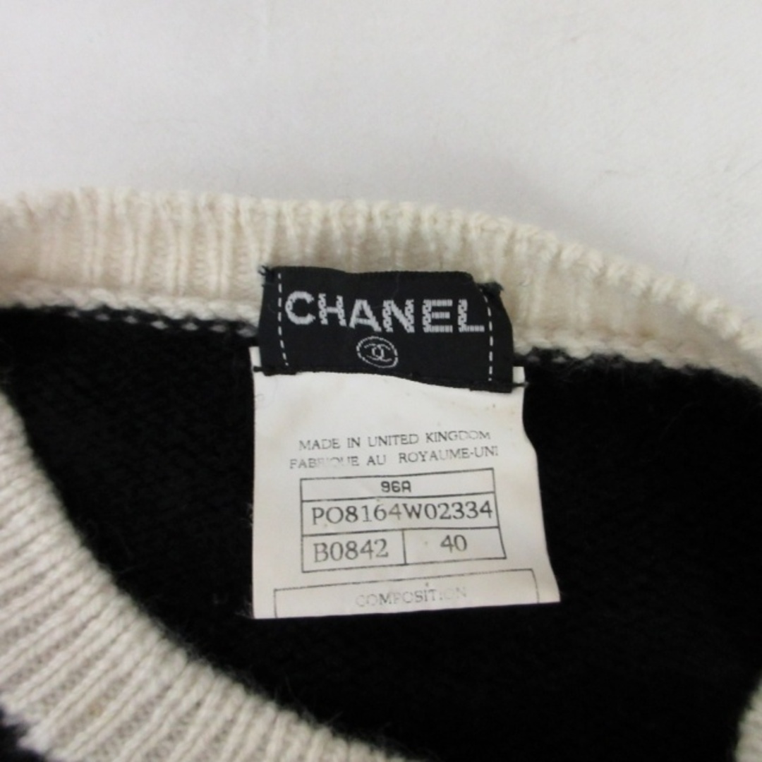 [USED/]CHANEL シャネル ニット・セーター ヴィンテージ カシミアニット セーター CHANEL筆記体ロゴ ダークグレー P18489V01024 M1496 01A （42）レディーストップス ブラック グレー カシミヤ 42  ai-tdc-003050