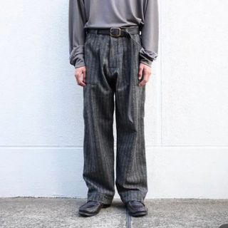 コモリ(COMOLI)の最終値下げ willow pants ストライプ ウール パンツ スラックス(スラックス)