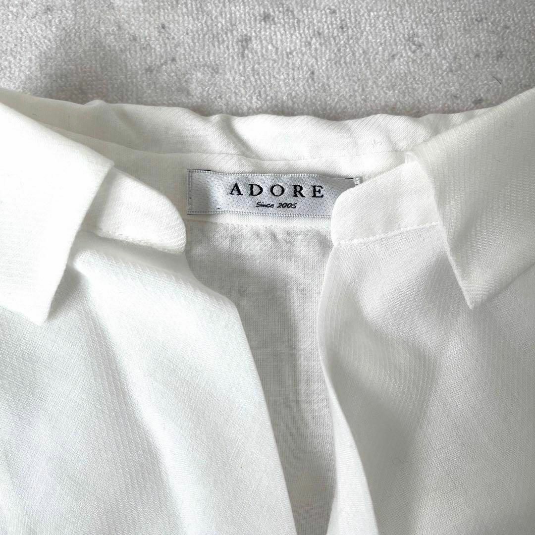 ADORE(アドーア)の【Adore】日本製 美品 綿麻 ドッキング シャツ ワンピース アドーア レディースのワンピース(ひざ丈ワンピース)の商品写真