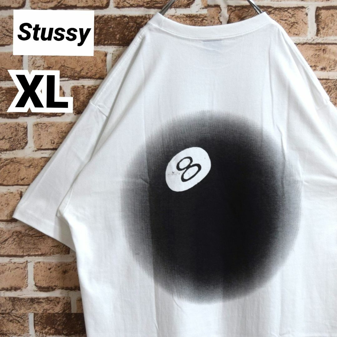 ステューシー》正規・新品タグ ぼかし8ボール ホワイト XL Tシャツ www