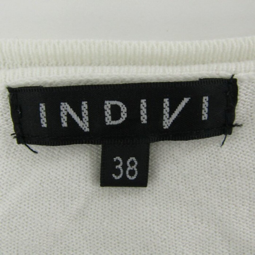 INDIVI(インディヴィ)のインディヴィ カーディガン 長袖 ラウンドネック 無地 ストレッチ カットソー トップス レディース 38サイズ ホワイト INDIVI レディースのトップス(カーディガン)の商品写真