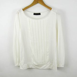 ユナイテッドアローズグリーンレーベルリラクシング(UNITED ARROWS green label relaxing)のグリーンレーベルリラクシング Tシャツ カットソー 長袖 プリーツ ストレッチ M相当 レディース ホワイト green label relaxing(Tシャツ(長袖/七分))