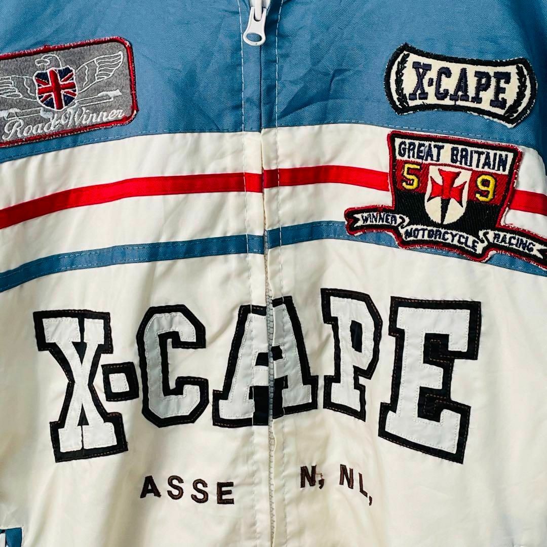 X-CAPE レーシングジャケット フル刺繍 ワッペン 薄手生地 サイズXL