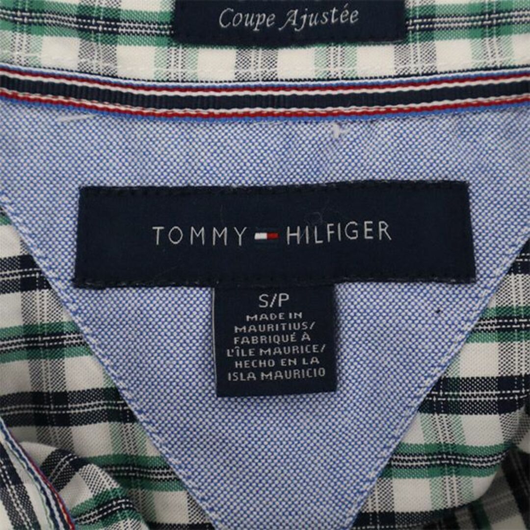 トミーヒルフィガー ポケット刺繍ロゴ ブロックチェック 半袖 ボタンダウンシャツ