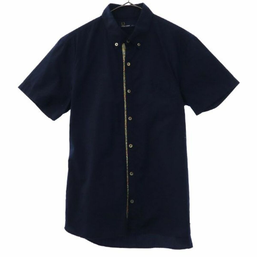 FRED PERRY - フレッドペリー ロゴ刺繍 半袖 ボタンダウンシャツ S
