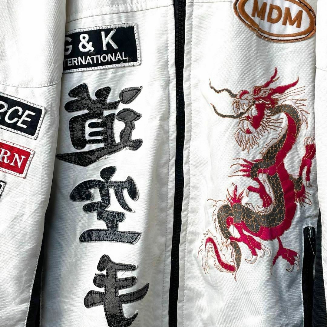 MDM レーシングジャケット ドラゴン刺繍 空手道 企業ロゴ Mサイズ
