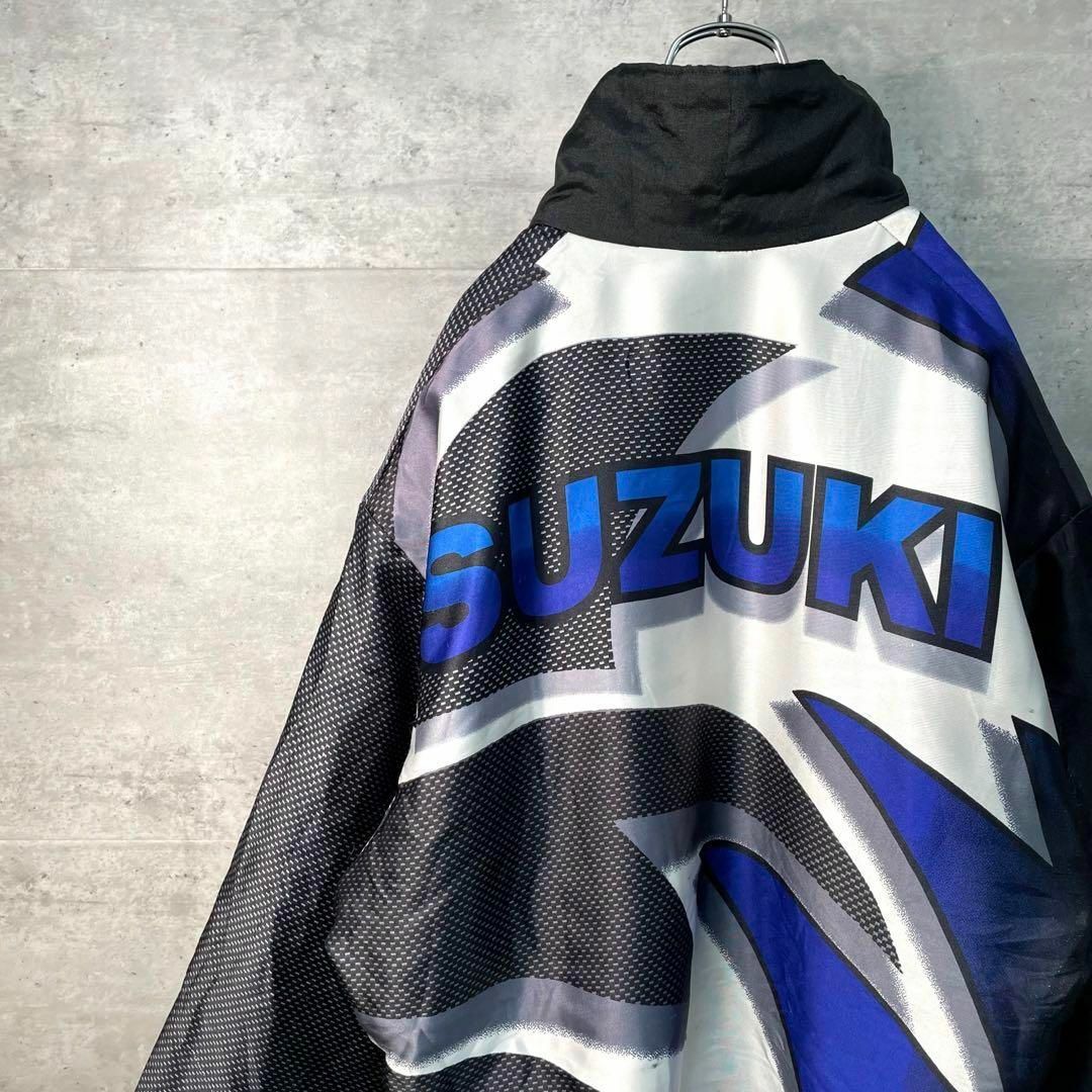 スコットランド製 SUZUKI レーシングジャケット ビッグロゴ 中綿