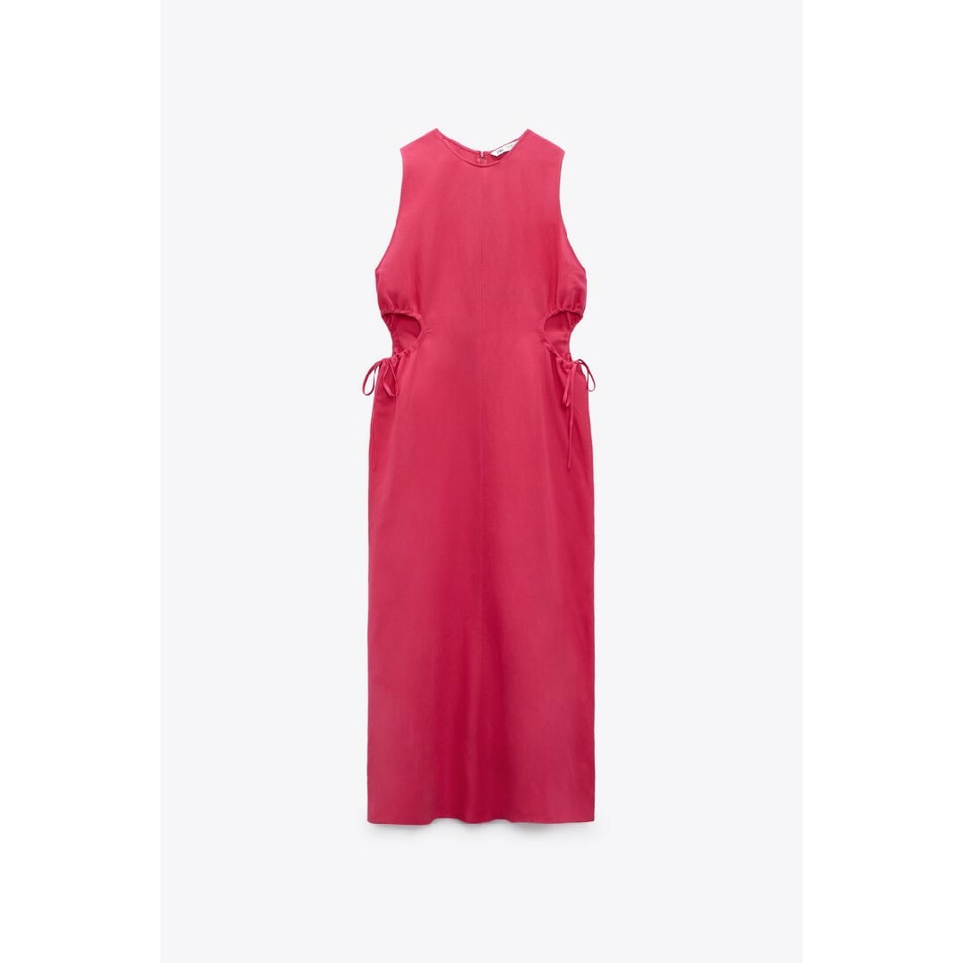 ZARA - ZARA カットアウトディテール入りミディ丈ワンピース L ZARA - ZARA カットアウトディテール入りミディ丈ワンピース L