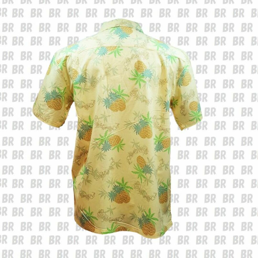 BARCEDOS(バルセドス)の新品　Ｌ　綿100％　イエロー　アロハシャツ　パイナップル柄 メンズのトップス(シャツ)の商品写真